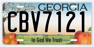 GA license plate CBV7121