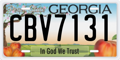 GA license plate CBV7131