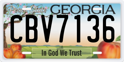 GA license plate CBV7136