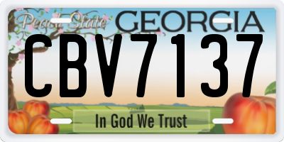 GA license plate CBV7137