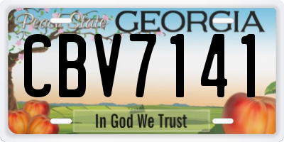 GA license plate CBV7141