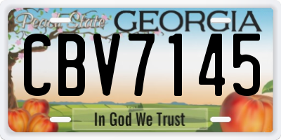 GA license plate CBV7145