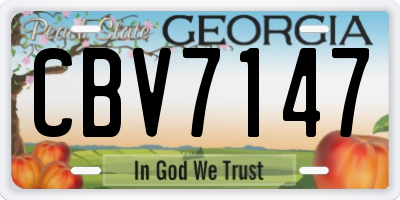 GA license plate CBV7147