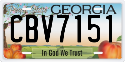 GA license plate CBV7151