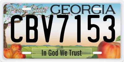 GA license plate CBV7153