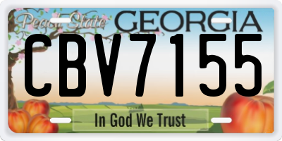 GA license plate CBV7155