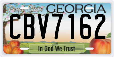 GA license plate CBV7162
