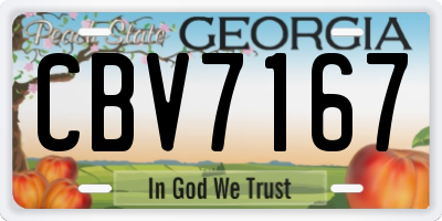 GA license plate CBV7167