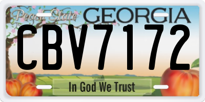 GA license plate CBV7172