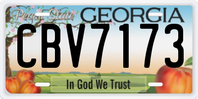 GA license plate CBV7173