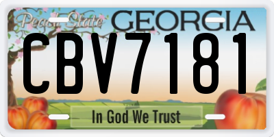 GA license plate CBV7181