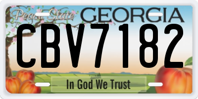 GA license plate CBV7182