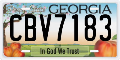 GA license plate CBV7183