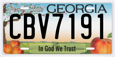 GA license plate CBV7191