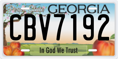 GA license plate CBV7192