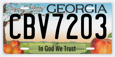 GA license plate CBV7203