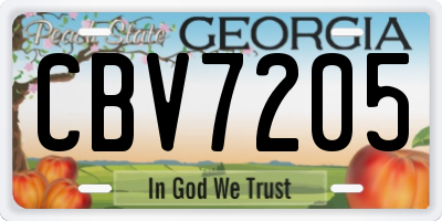 GA license plate CBV7205