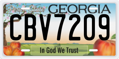 GA license plate CBV7209
