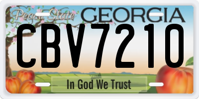 GA license plate CBV7210