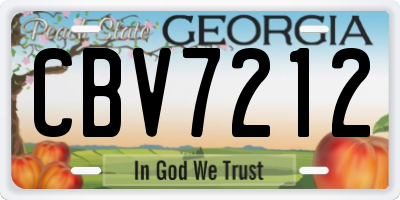 GA license plate CBV7212