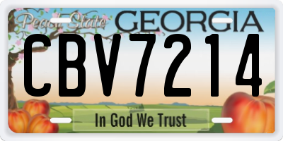 GA license plate CBV7214