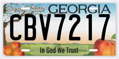 GA license plate CBV7217