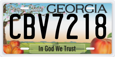 GA license plate CBV7218