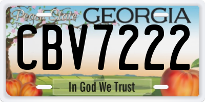 GA license plate CBV7222