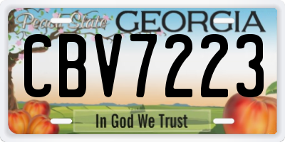GA license plate CBV7223