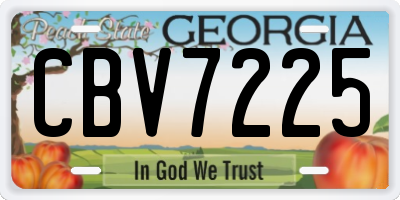 GA license plate CBV7225