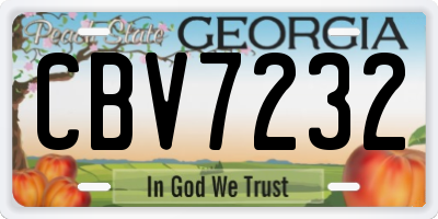 GA license plate CBV7232