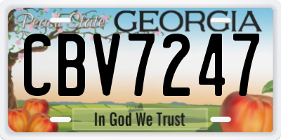 GA license plate CBV7247
