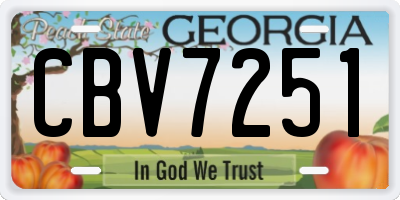 GA license plate CBV7251