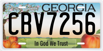 GA license plate CBV7256
