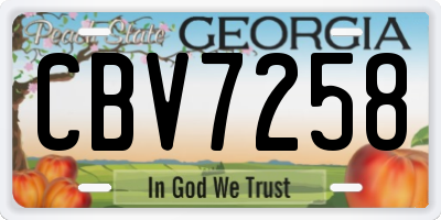 GA license plate CBV7258