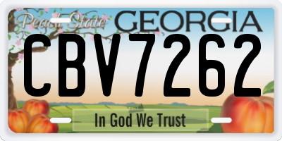 GA license plate CBV7262