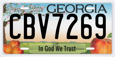 GA license plate CBV7269