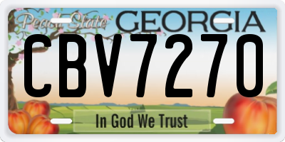 GA license plate CBV7270