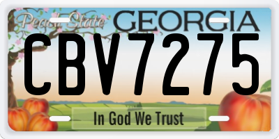 GA license plate CBV7275