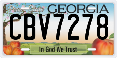 GA license plate CBV7278