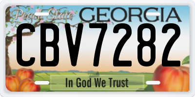 GA license plate CBV7282