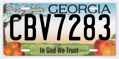 GA license plate CBV7283