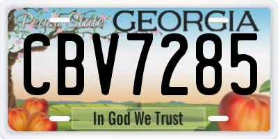 GA license plate CBV7285