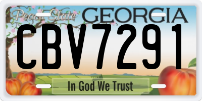 GA license plate CBV7291