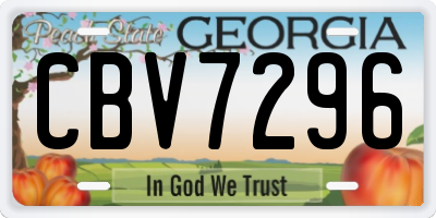 GA license plate CBV7296