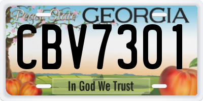 GA license plate CBV7301