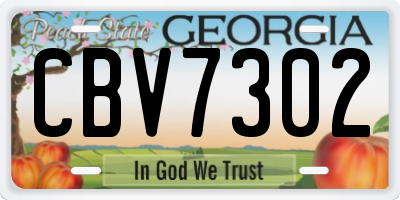 GA license plate CBV7302