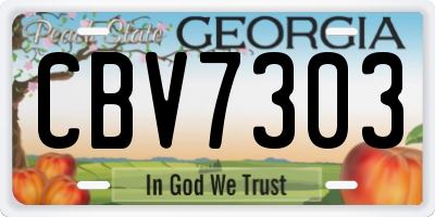 GA license plate CBV7303