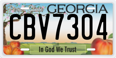 GA license plate CBV7304