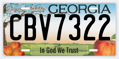 GA license plate CBV7322